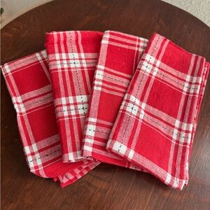 Red Plaid Cloth Napkins